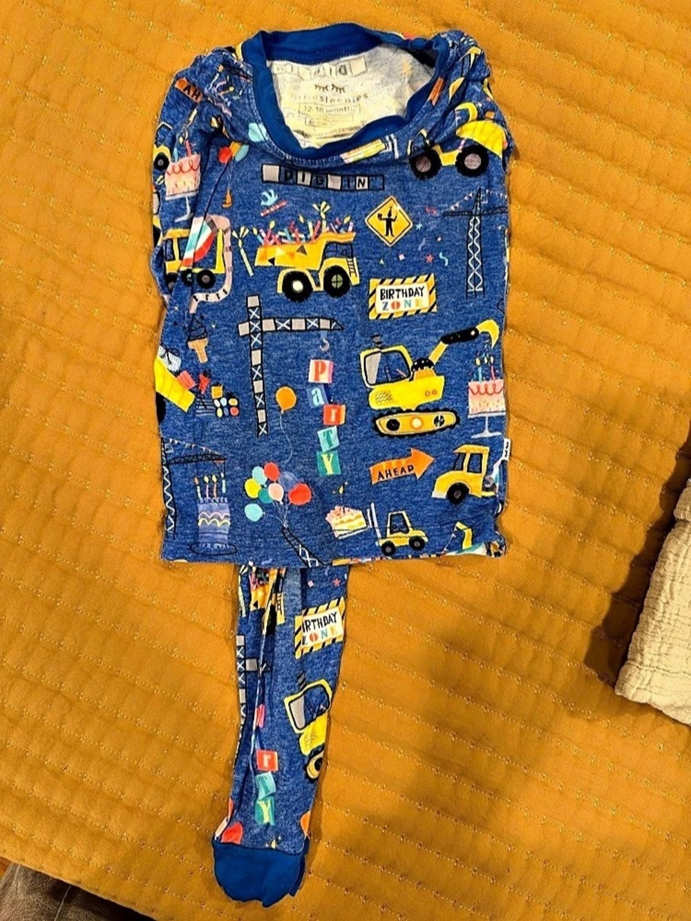 Little Sleepies birthday truck two piece pajamas set